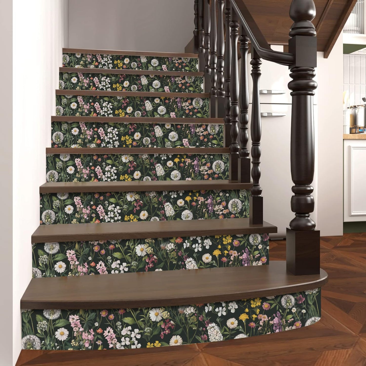 lenify Floral Peel and Stick Wallpaper Floral Leaf Contact Paper 16.9inch x 118.1inch Boho Peel and Stick Wallpaper Green Removable Self Adhesive Flower Contact Paper for Bedroom Decorative Vinyl