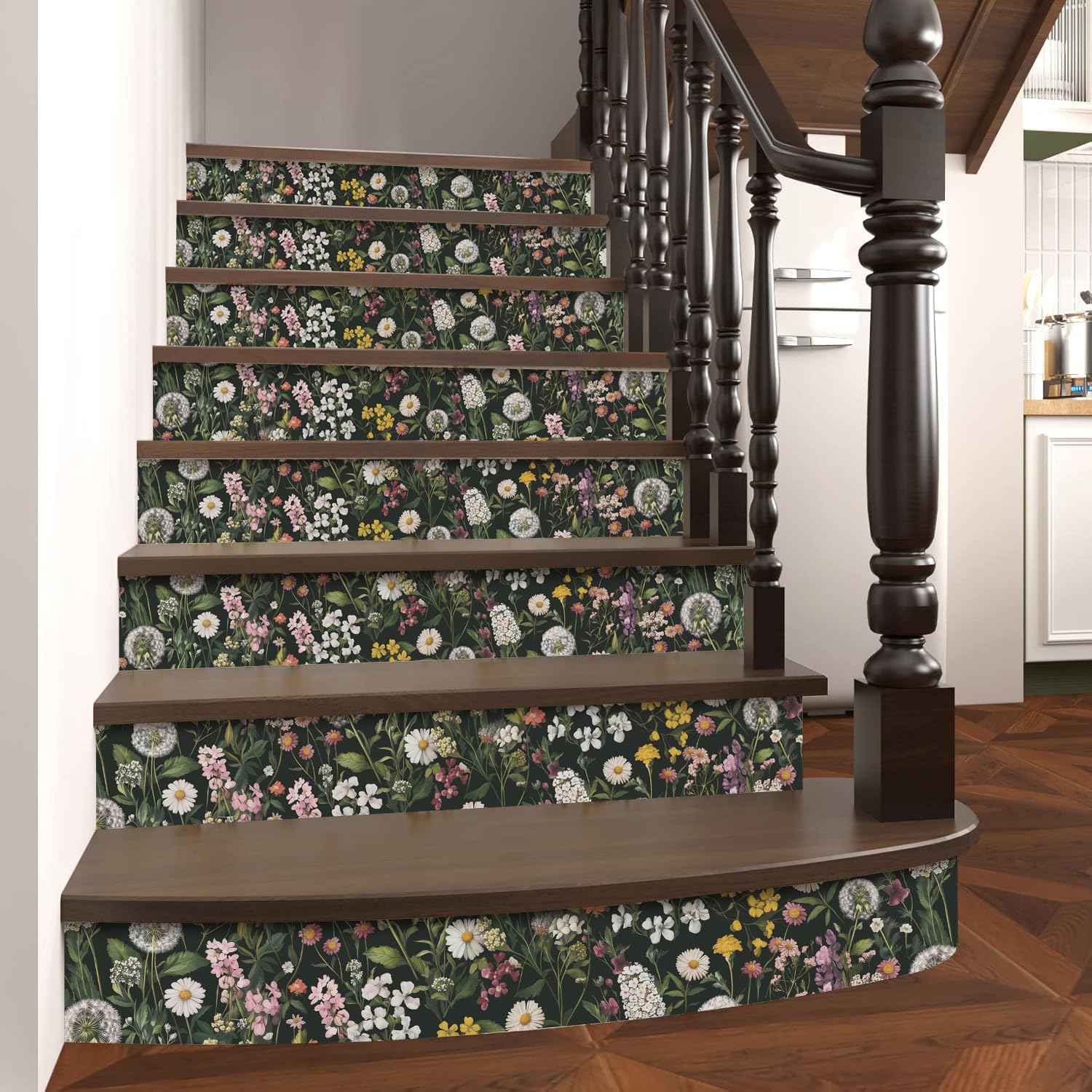 lenify Floral Peel and Stick Wallpaper Floral Leaf Contact Paper 16.9inch x 196.8inch Boho Peel and Stick Wallpaper Green Removable Self Adhesive Flower Contact Paper for Bedroom Decorative Vinyl