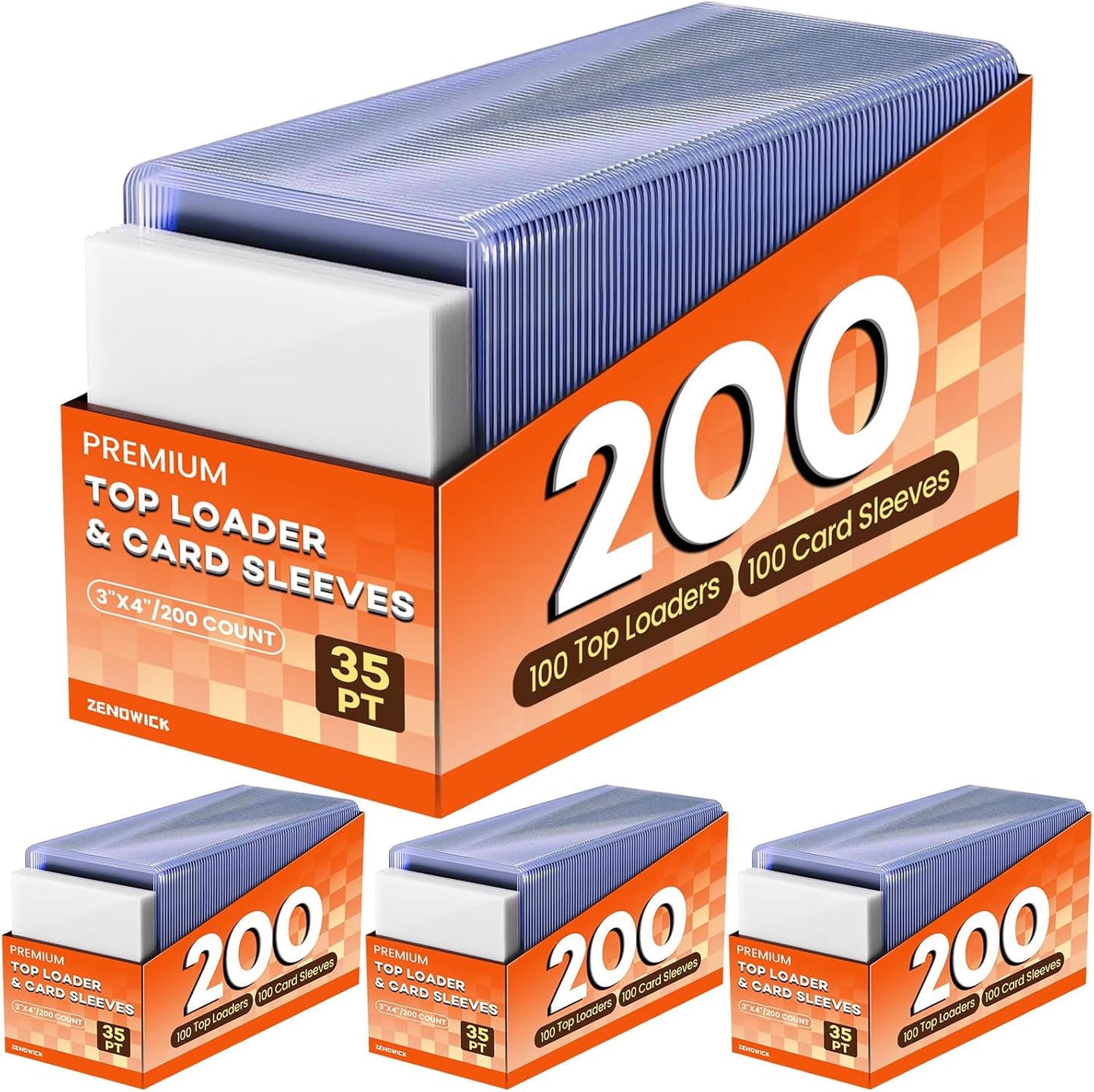 Skiennix 800 Card Sleeves - Hard Plastic Toploaders with 400 Penny Sleeves | 3" x 4" Trading Card Protectors