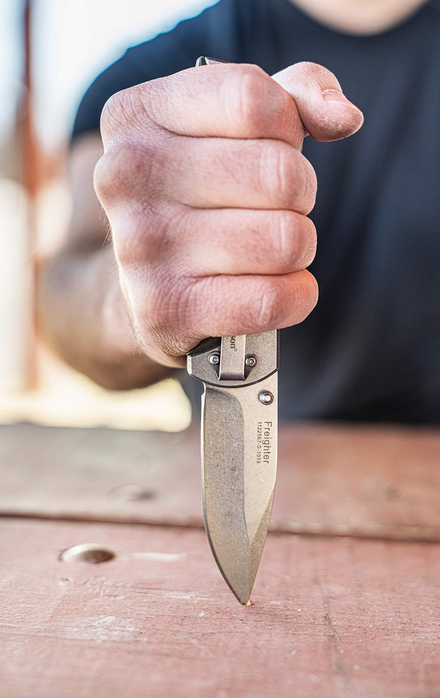 Smith & Wesson Freighter 7.6in High Carbon S.S. Folding Knife with 3.2in Drop Point Blade and Stainless/G10 Handle for Outdoor, Tactical, Survival and EDC