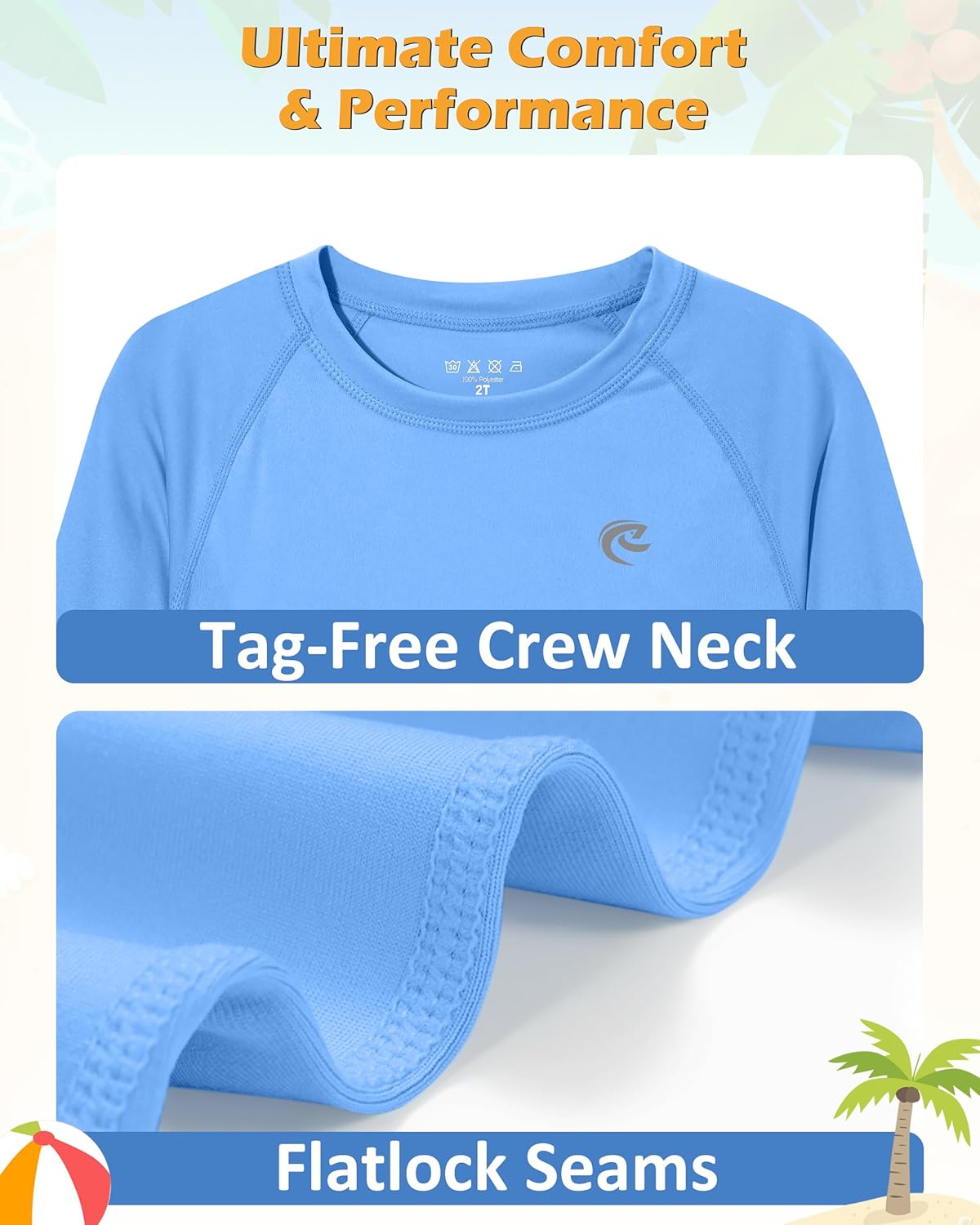 Skiennix Boys UPF 50+ Long Sleeve Swim Shirt - UV Sun Protection Rash Guard | Youth SPF Water Shirt