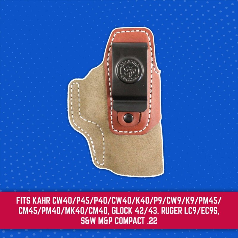 DeSantis Transit IWB Gun Holster- Concealed Carry IWB Holster, Ambidextrous, Fits the Kahr CW45/P45/P40/CW40/K40/P9/CW9/K9/PM45/CM45/PM40/MK40/CM40, Glock 42/43, Ruger LC9/EC9S, S&W M&P Compact .22