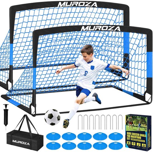 Kids Soccer Goals by [Brand Name] - Portable Pop-Up Soccer Nets Set with Ball & Cones for Backyard Fun