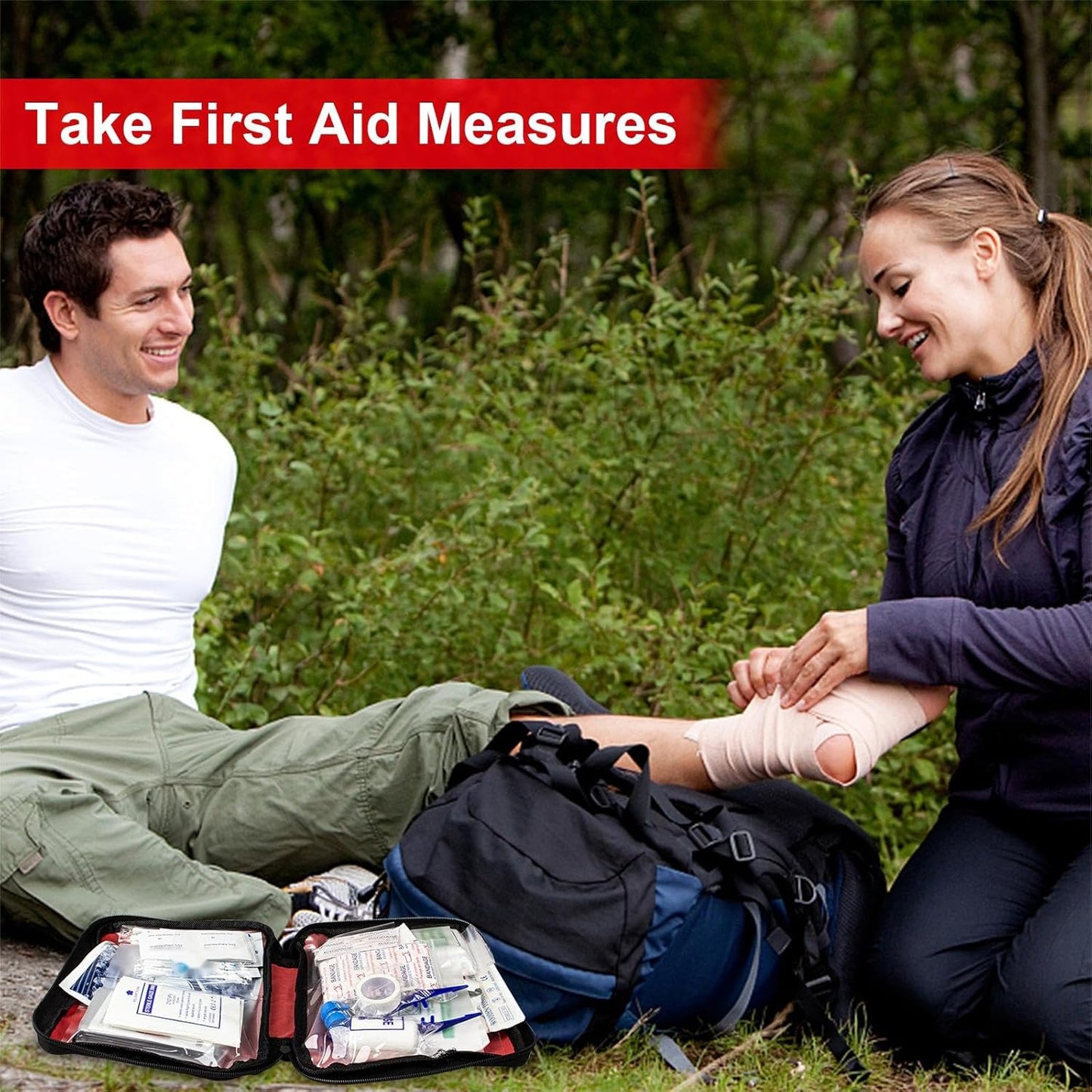 Travel First Aid Kit by [Brand Name] - 300PCS Portable Emergency Gear for Outdoor Adventures | Essential for Home, Car, Hiking, and Camping