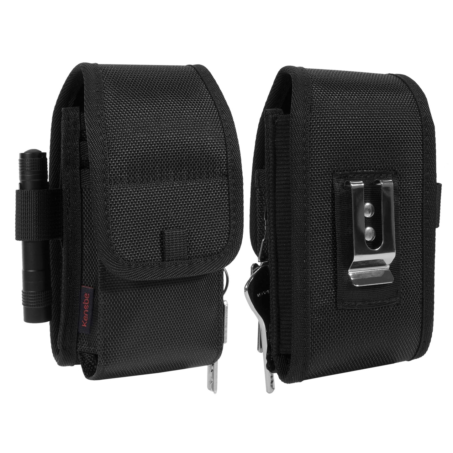 KENOBE Belt EDC Pouch, 5-Pocket Multi-Purpose Tool Holder, Multitool Holster Tactical Pouch Cell Phone Organizer for Work, Hiking, Camping, Barbecue, Rescue