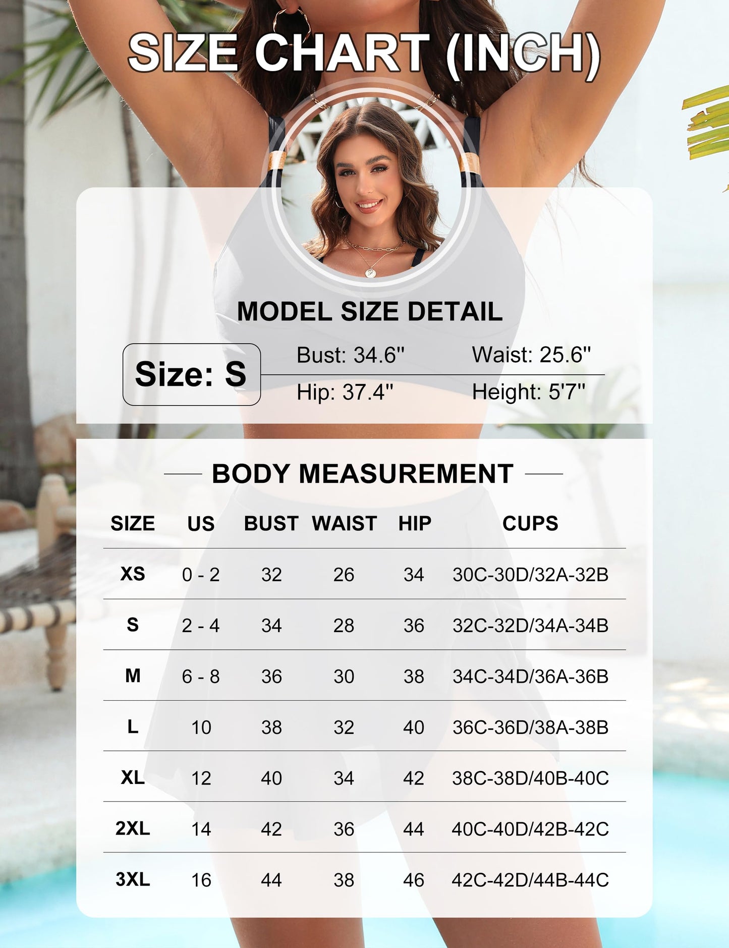 Blooming Jelly Womens High Waisted Bikini Sets 2 Piece Tummy Control Swimsuits Modest Cute 2026 Bathing Suit (XL, Black)