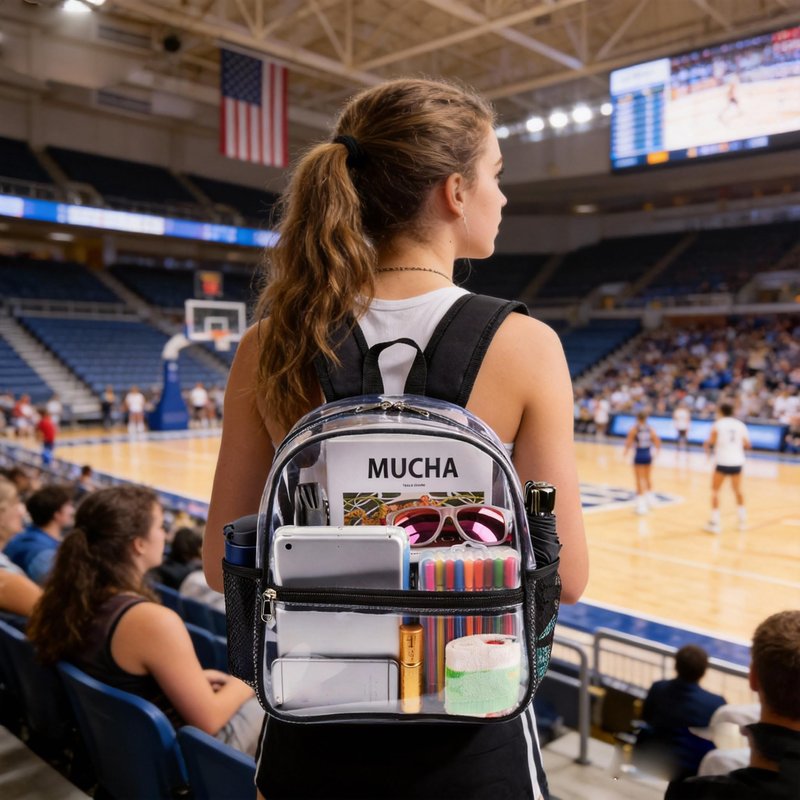 Small Clear Backpack 12x12x6 Stadium Approved Clear Backpacks for Sports Event Concert (2 pieces)