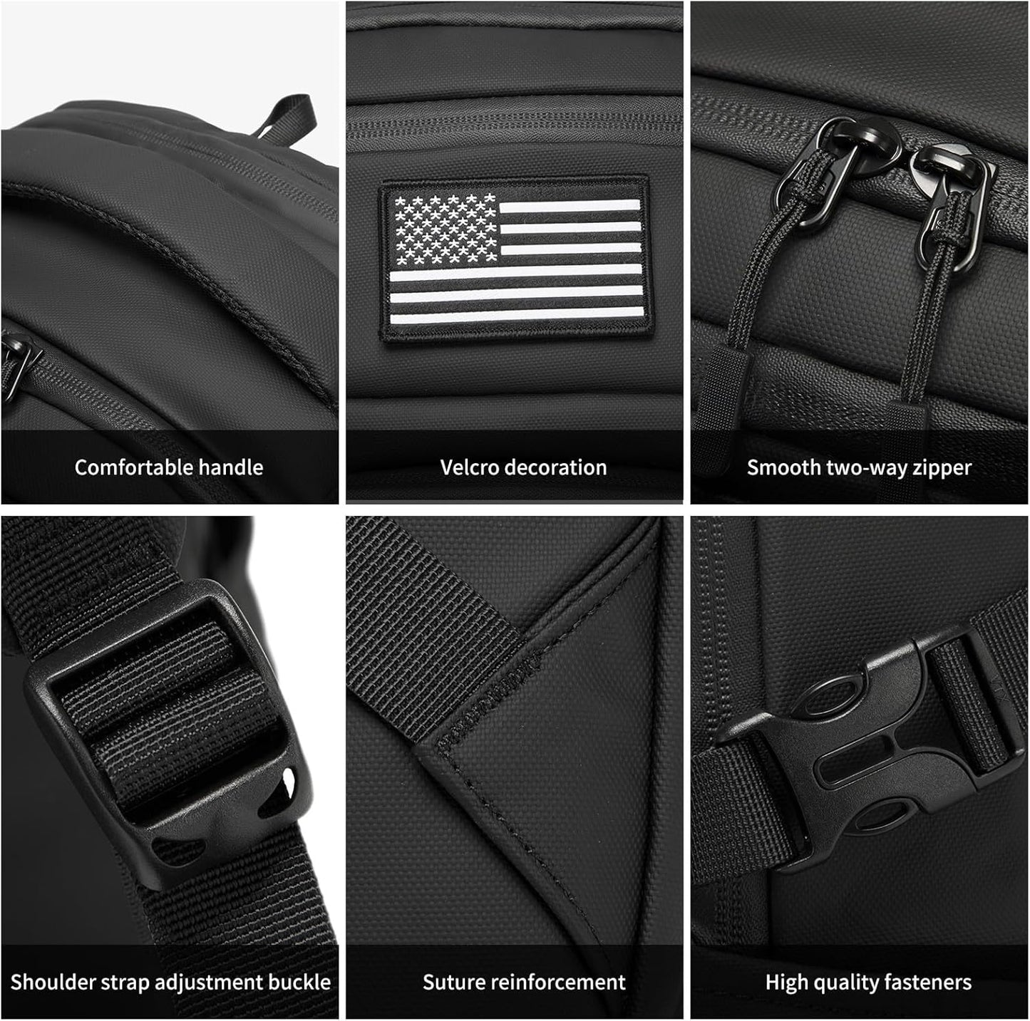 Wotony Tactical Backpack - Military-Grade Design | Compact Black Assault Bag for Men