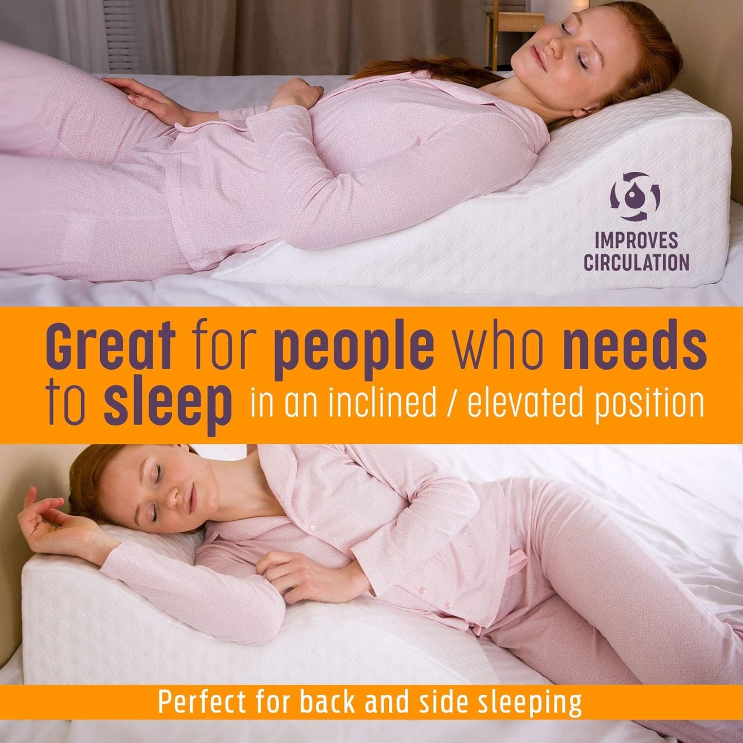 Aeris Wedge Pillow - Memory Foam Bed Wedge for Post-Surgery Recovery | Comfortable Incline Cushion for Snoring Relief