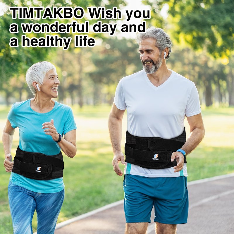 TIMTAKBO 11inch Height Back Brace for Lower Back Pain Relief,9X Power Back Support Brace for Men, Women with Removable Ergonomic Bionic Vertebra Plate, for Herniated Disc, Sciatica, Scoliosis（Large）