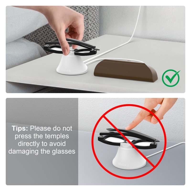 HiBloks Magnetic Charging Station for Ray-Ban Meta Wayfarer/Skyler Gen 2 Smart Glasses Accessories, Fast Charging Dock with LED Indicator Compatible with Rayban Meta Gen 2 & Glasses Case (White)