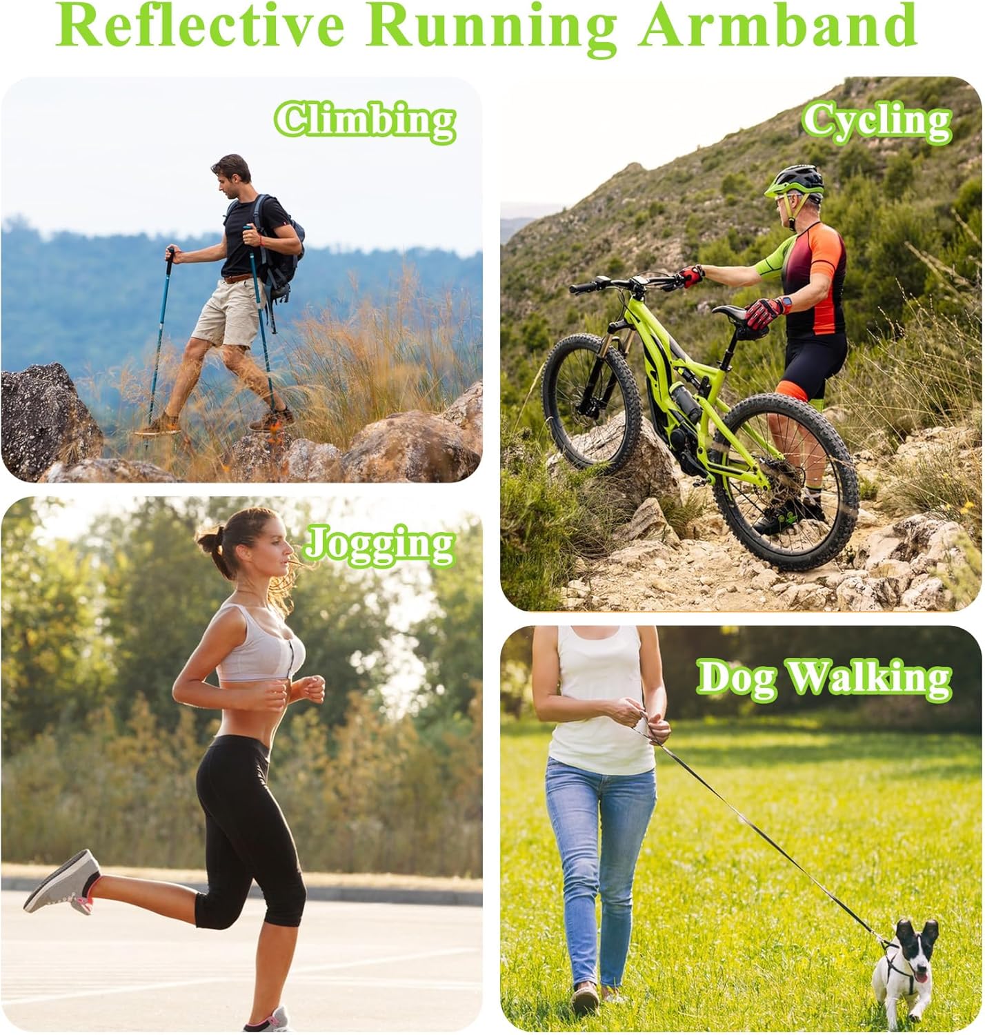 Skiennix Reflective Arm Bands - Adjustable Elastic for Runners & Night Walkers | 6PCS Set