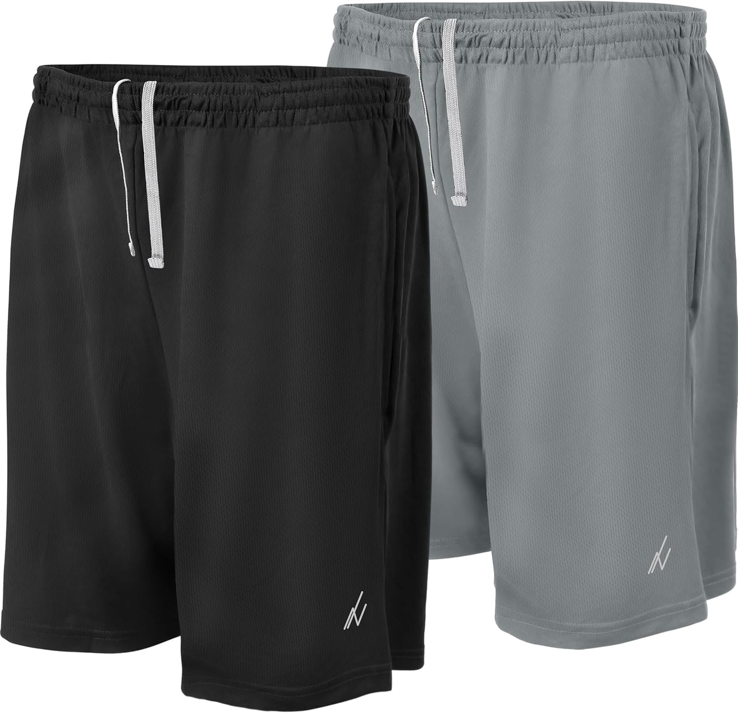 NY Threads Men's Athletic Shorts - Quick Dry Lightweight Running & Workout Shorts with Pockets | 2 Pack