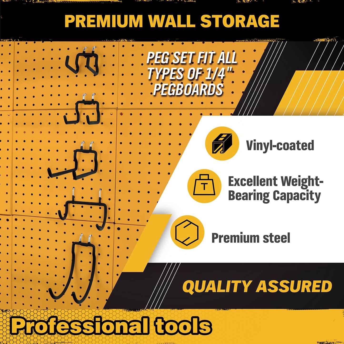 ELEAD 17PCS Pegboard Hooks with Peg-Board Bins Accessories: Heavy Duty Pegboard Drill Holder, Pegboard Accessories Organizer for Organizing Various Tools in Garage Home Craft Room