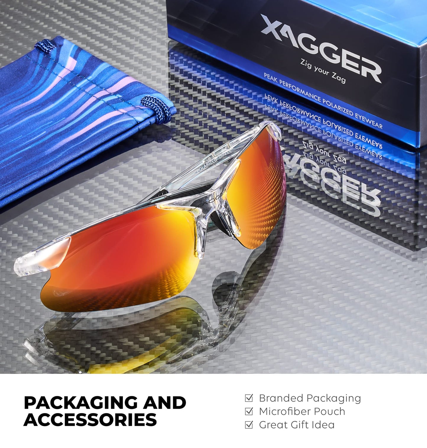 Xagger Kids Youth Polarized Sports Sunglasses for Boys Girls Baseball Softball Glasses TR90 Frame