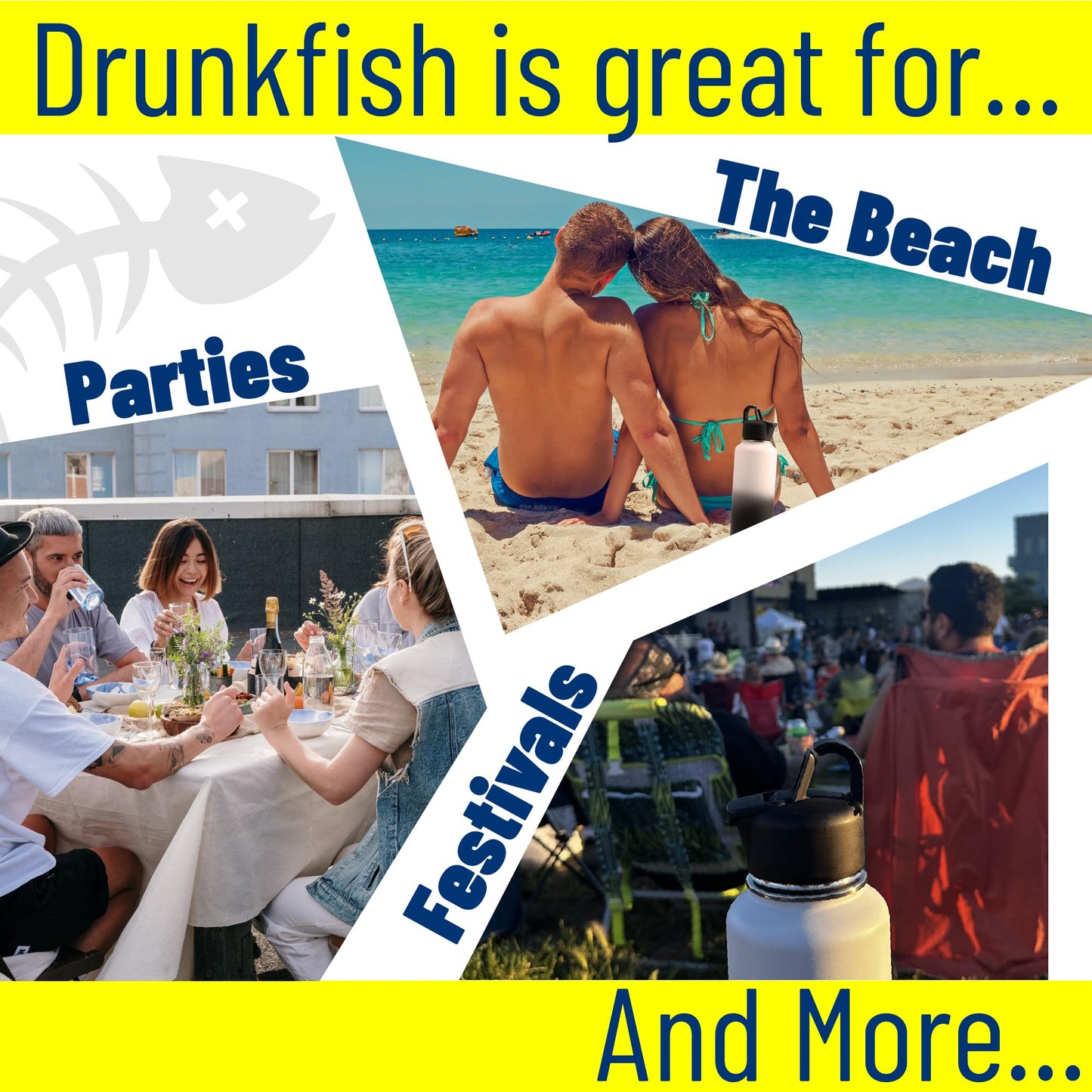 Drunk Fish Lid With Extra Flask | Concealed Lid for Wide Mouth Water Bottles | Covert Beverage Concealment and Enhancement | Secret Compartment Plastic Flask