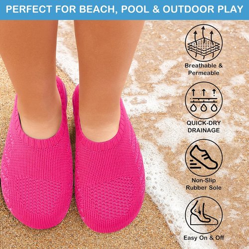 ANLUKE Kids Water Shoes - Quick-Dry Aqua Socks for Swimming | Lightweight & Barefoot Design