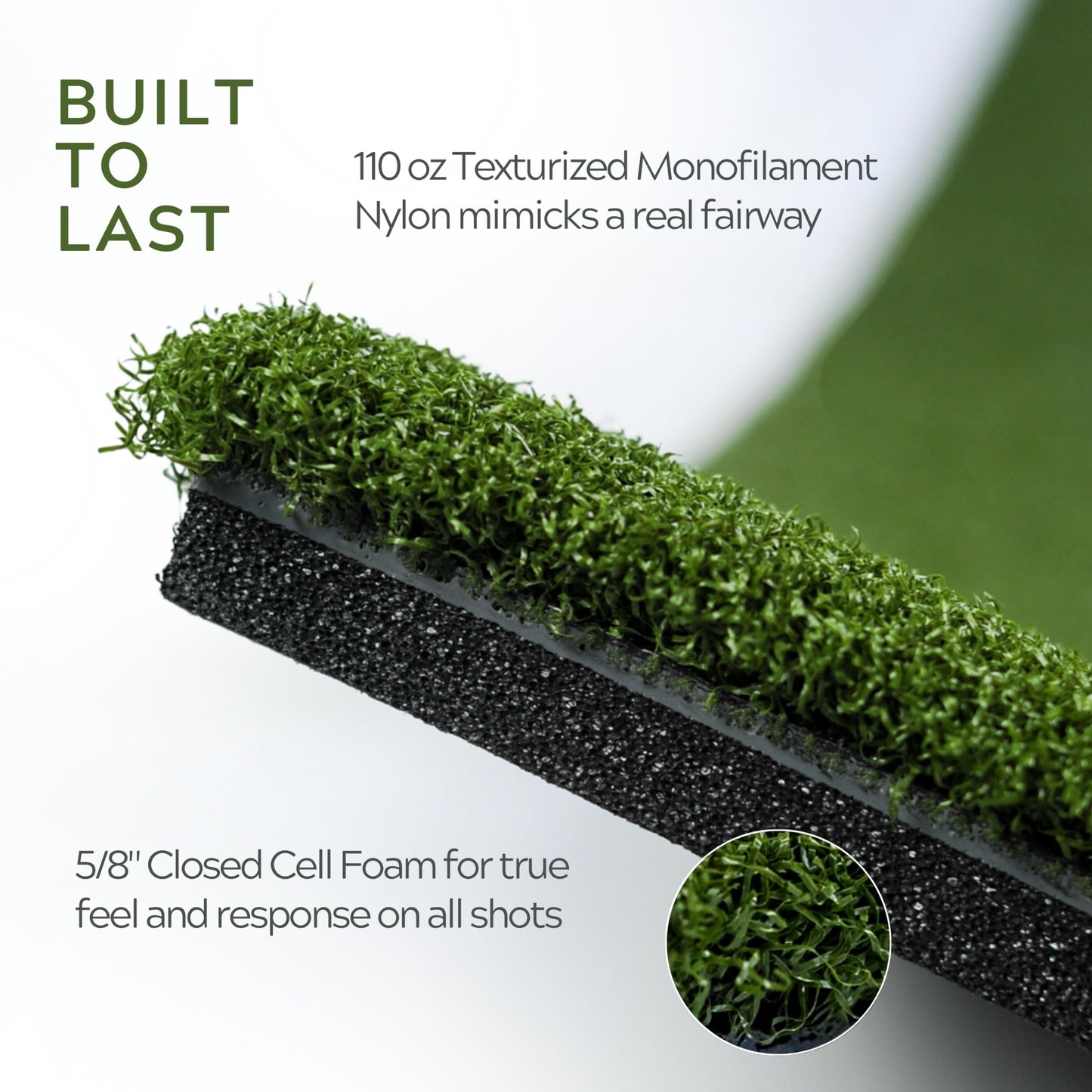 The Original Country Club Elite® by Real Feel Golf Mats® 10”X24” Hitting Strip | Heavy Duty Commercial Practice Mat | Accepts A Real Tee | Swing Down and Through | Indoor/Outdoor