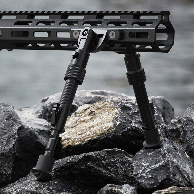 Xaegistac M Lock Rifle Bipod, 6-9 Inch Bipod for Rifles with 5 Adjustable Height & Angle, Lightweight Tactical Gun Rest for Hunting & Shooting, Matte Black