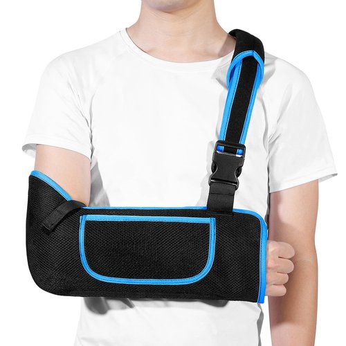 Arm Sling Shoulder Immobilizer for Women and Men,Adjustable Shoulder Sling for Torn Rotator Cuff Brace,Fits Left or Right,for Shoulders,Arm,Wrist,Elbow,and Clavicle Injury (1, Blue)