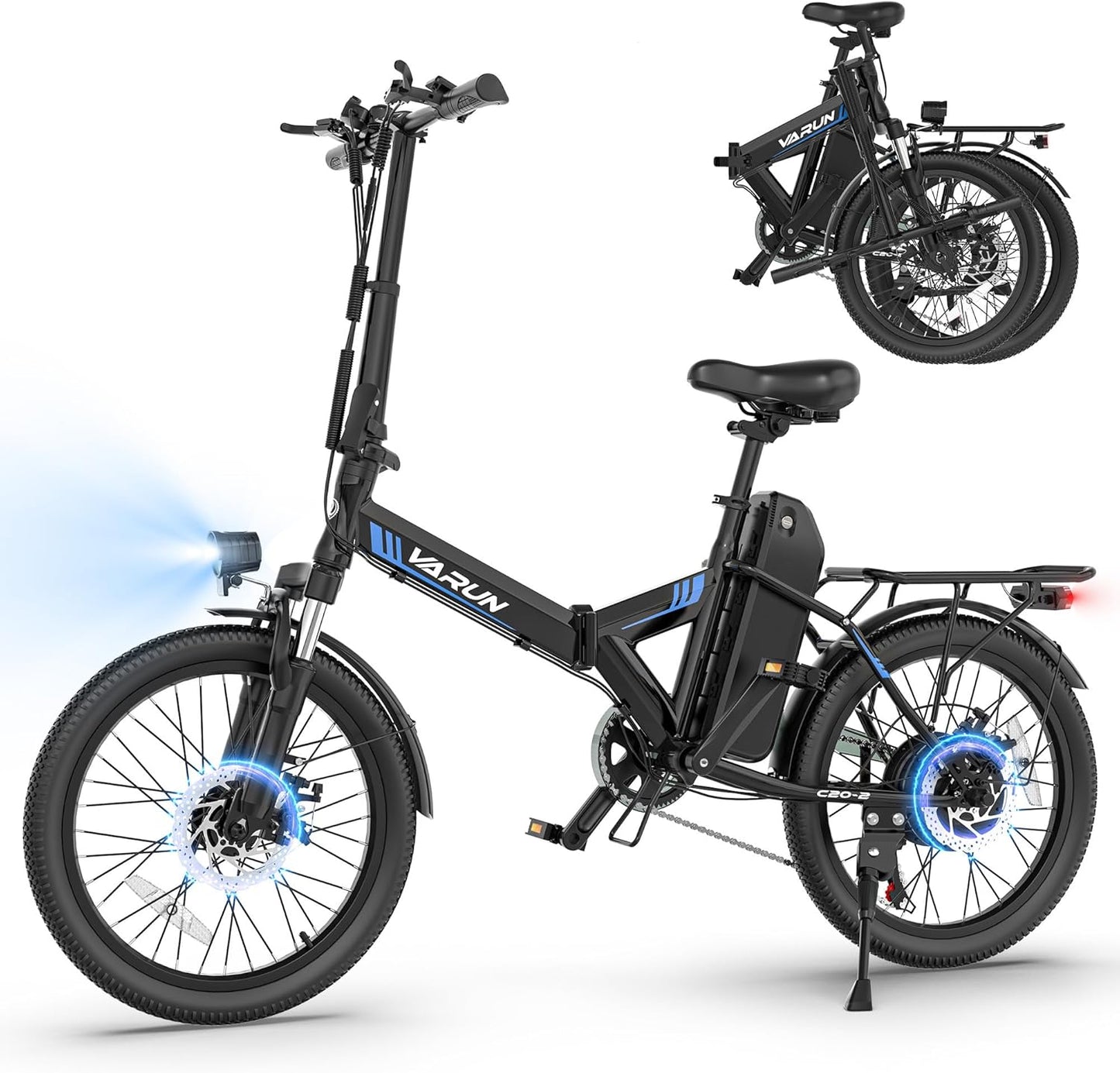 VARUN Electric Bike - 500W Folding E-Bike with 36V Removable Battery | 20" Compact Commuter for Adults