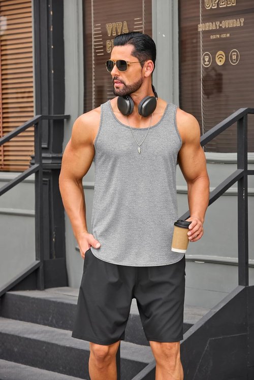 COOFANDY Men's Quick-Dry Workout Tank Tops - 3 Pack Sleeveless Gym Tees for Fitness & Bodybuilding