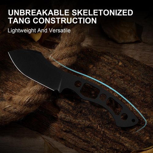 Kizer Rook Fixed Blade Knife, 3.11" Nessmuk-style D2 Blade Hunting Knives with Olive Green G10 Handle, Bushcraft Knife with Sheath & TekLok for Camping Hunting Survival 1090M1