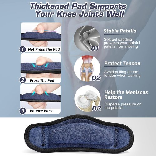 IPOW Knee Strap - Adjustable Patellar Tendon Support for Pain Relief | 2 Pack for Sports & Recovery