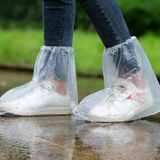 10 Pairs Waterproof Shoe Covers for Rain - Disposable Plastic Rain Shoe Covers - Non-Slip Indoor Outdoor Rain Cover for Shoes,Plastic Overshoes for Men Women -Water Proof Boot Protector – Clear