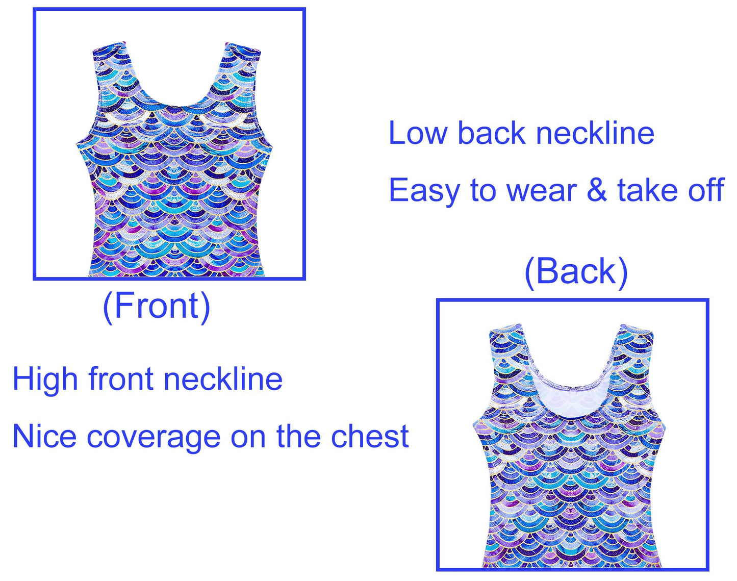 Domusgo Gymnastics Leotards for Girls 5-6 Years Old Colorful Scale Sparkly One Piece Tumbling Outfits