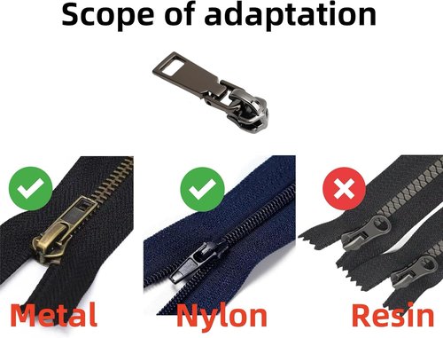 AKTIOIN Metal Zipper Repair Kit - No Sewing Required Detachable Zip Heads for Jackets, Bags & More | #5 Black