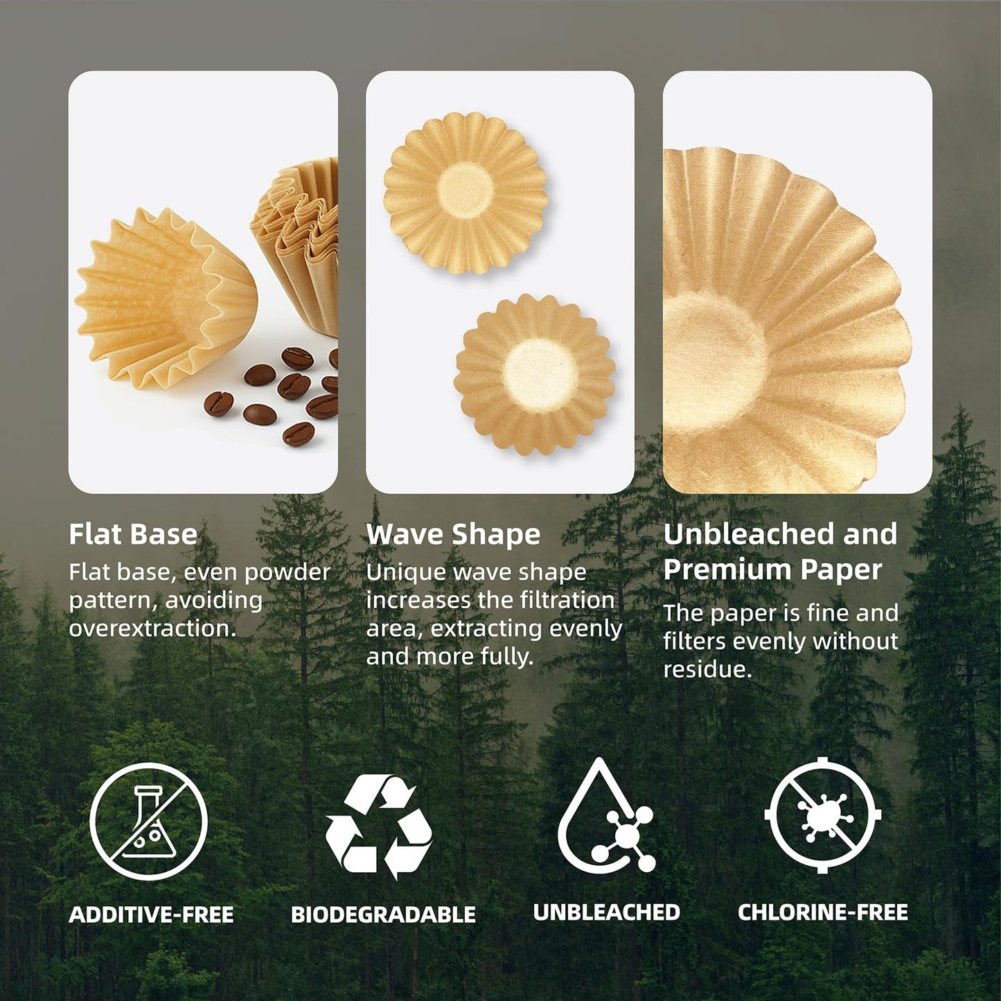 5 Cup Coffee Maker Filters Compatible with Mr.Coffee,Thicken Natural 5 Cup Coffee Maker Filters Compatible with Mr.Coffee Mini Brew,100 Count