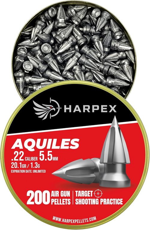 Harpex Aquiles .22 Cal Airgun Pellets - 20.1 Grain Pointed Arrow Head Design for Precision Shooting | 200 Count