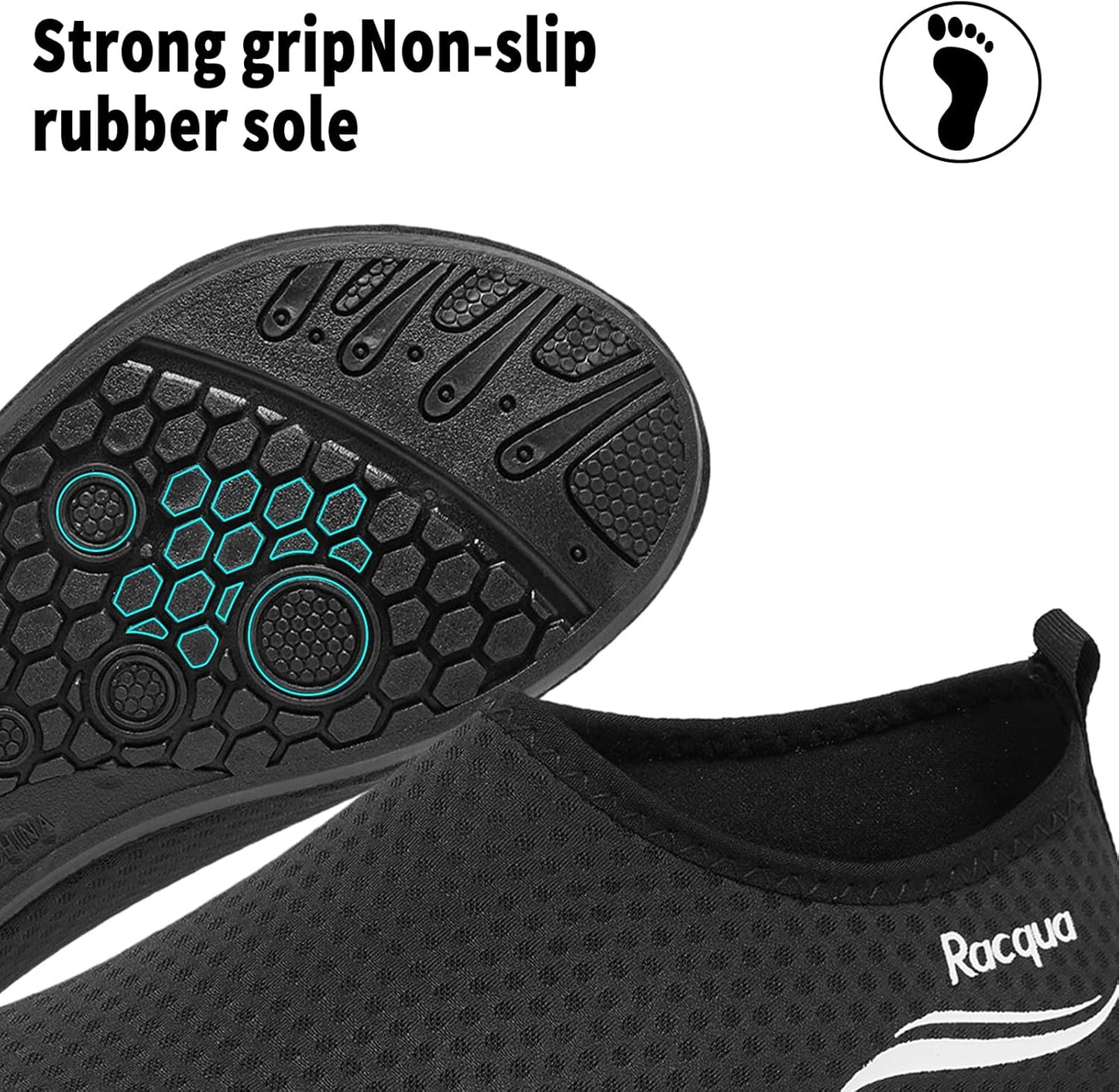 Racqua Water Shoes - Lightweight Swim Aqua Socks for Men and Women | Quick-Dry Comfort