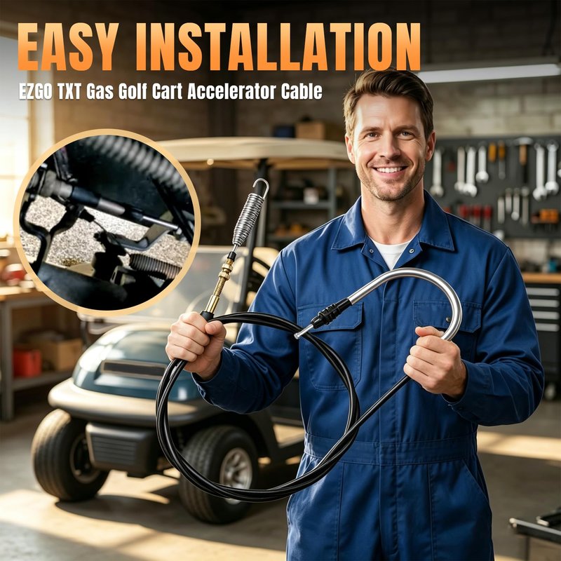 Valorup Compatible with EZGO TXT Gas Golf Cart Accelerator Cable-Fits for 2010 & Newer Models