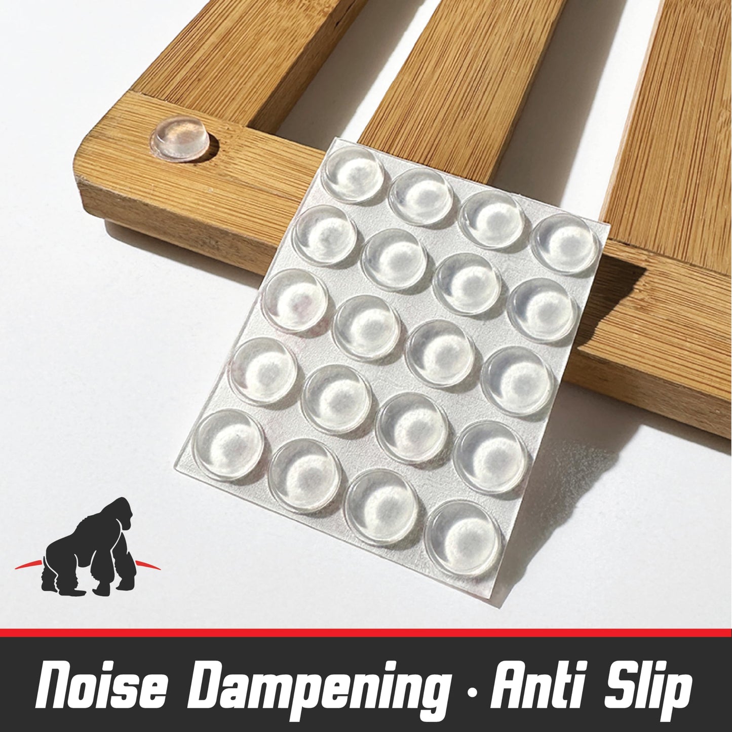 Self Adhesive Bumpers - 1/2” Diameter - 200 pcs - Standard Clear Round Bumper for Cabinets, Drawers, Cutting Boards, Picture Frames and Furniture - Sound dampening Protects Against Damage