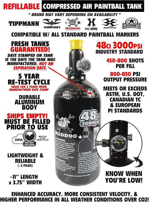 Maddog Tippmann Cronus Tactical Paintball Gun Marker - Complete Silver Starter Kit with Anti-Fog Mask, Tank & More