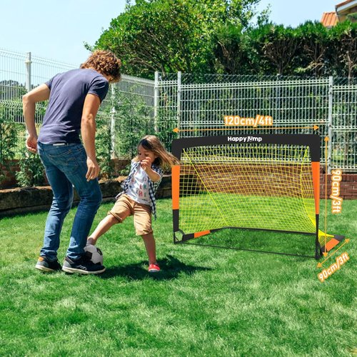 Happy Jump Soccer Goal - Adjustable Sizes 7'x5' to 3'x2.2' | Perfect for Kids' Backyard Fun