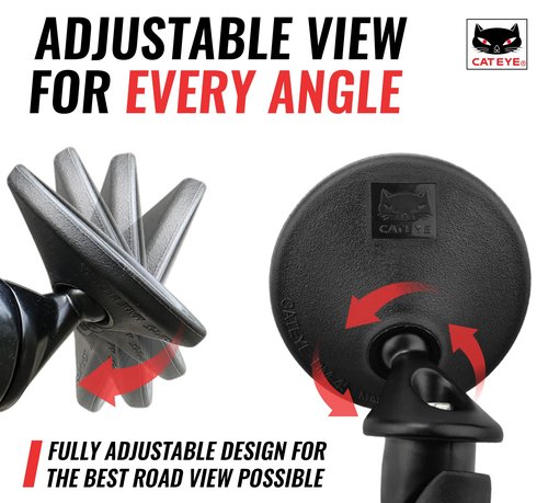 CATEYE BM-45 Bar End Mirror – Ultra Compact Mirror for Road, MTB and Gravel Bikes, Durable Aluminum with Scratch-Resistant Glass, Visibility and Safety for Cyclists