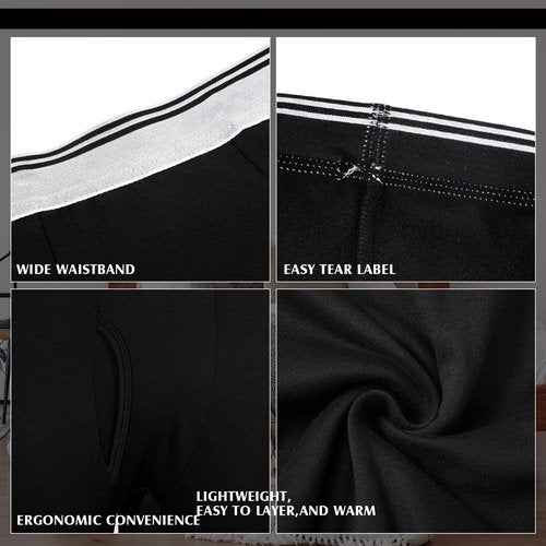 Cutecrop 3 Pack Men's Thermal Underwear Pants Fleece Lined Thermal Pant Leggings for Men Base Layer Bottoms(X-Large,Black, Gray,White)