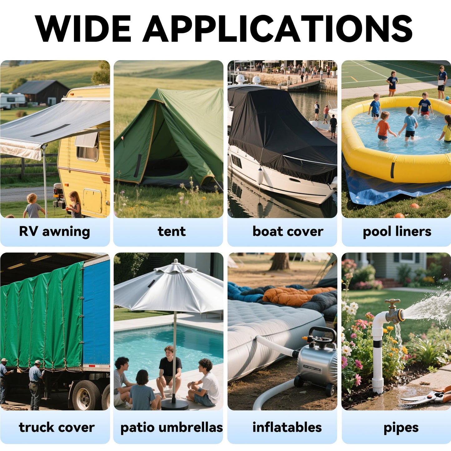 RV Awning Repair Tape: 3" x 30FT Black Fabric Heavy Duty Waterproof Patch Kit for Sail Tent Boat Cover Outdoor Repair