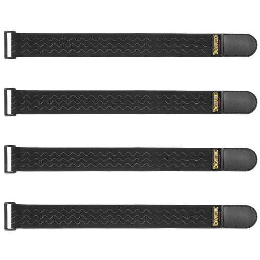 Trilancer Elastic Cinch Straps with Anti-Slip Strips, 2" x 18"(4 Pack) Hook and Loop Storage Straps with Buckle, Bundling Bands for Extension Cords, Cables, Ropes, Hoses, Bike, Boat, Pant Garters