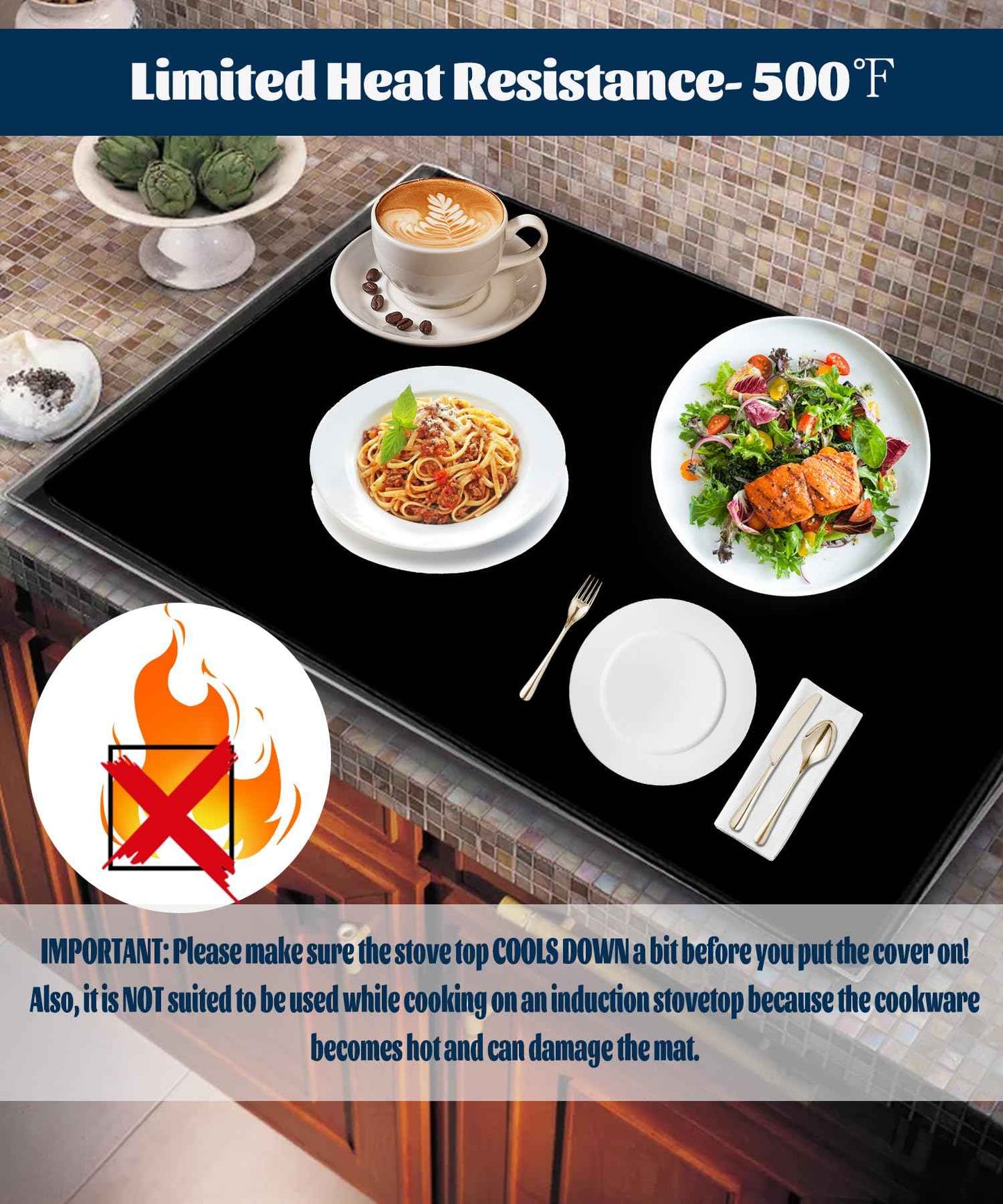 Stove Top Covers, Extra Large Stove Top Cover for Electric, Anti-Slip Waterproof Flat Top Oven Cover Mat Cooktop Cover Protector,Glass Stove Top Protector Expand Stove Space