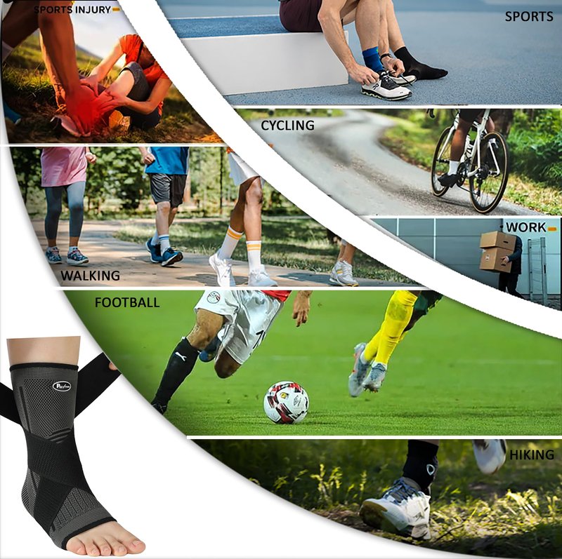 POSYTIVO Ankle Braces for Men & Women Stabilizing - Adjustable Ankle Brace for Sprained Ankle, Plantar Fasciitis, Achilles Tendonitis Pain | Foot Wraps for Volleyball & Basketball Injury Recovery