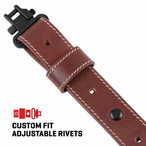 Allen Company Heritage Western Scallop Leather Rifle Sling, Brown