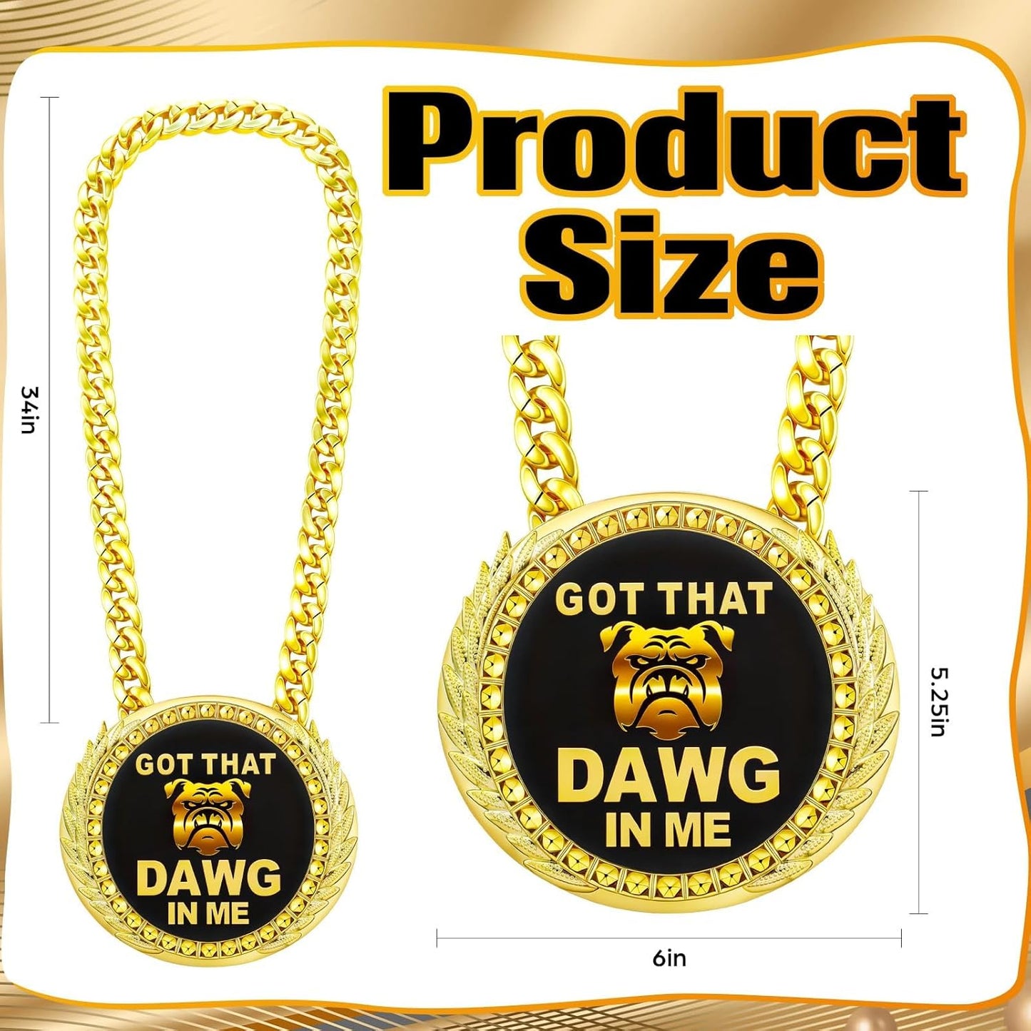 Misdary Turnover Chain Medal - 6" Big Football MVP Necklace | Perfect Award for Sports Competitions