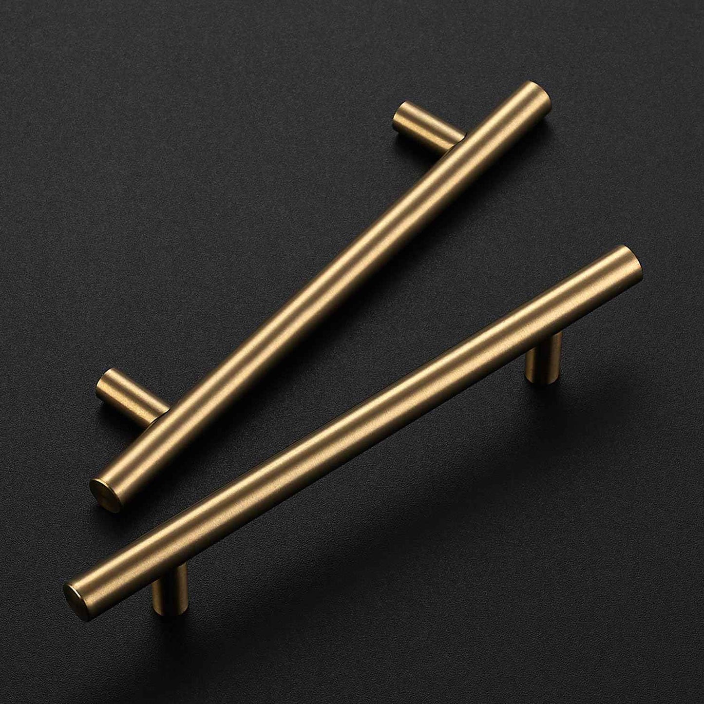 Ravinte 10 Pack Kitchen Cabinet Handles Champagne Bronze 5 Inch Hole Center Stainless Steel Pulls for Dresser Drawer Cupboard Handles with Screwdriver, 7-3/8 Inch Length