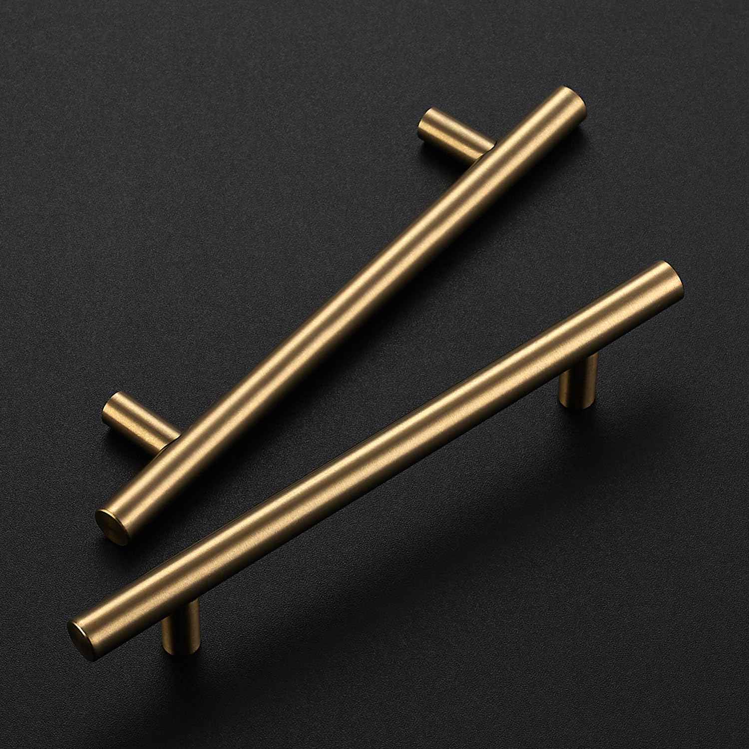 Ravinte 10 Pack Kitchen Cabinet Handles Champagne Bronze 5 Inch Hole Center Stainless Steel Pulls for Dresser Drawer Cupboard Handles with Screwdriver, 7-3/8 Inch Length