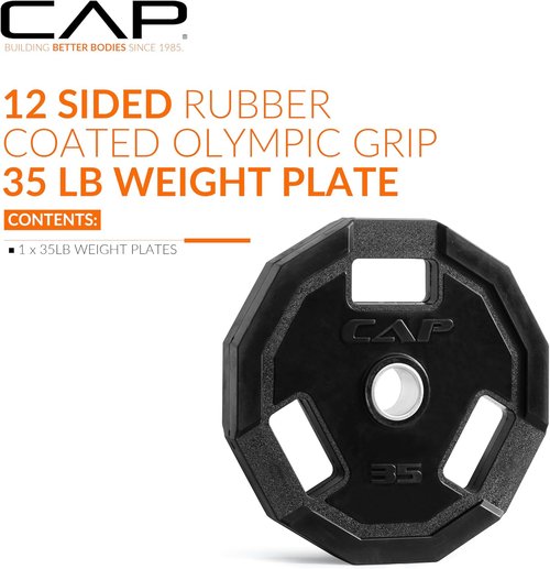 CAP Barbell Olympic Weight Plate - Durable 2-Inch Design | Various Sizes Available