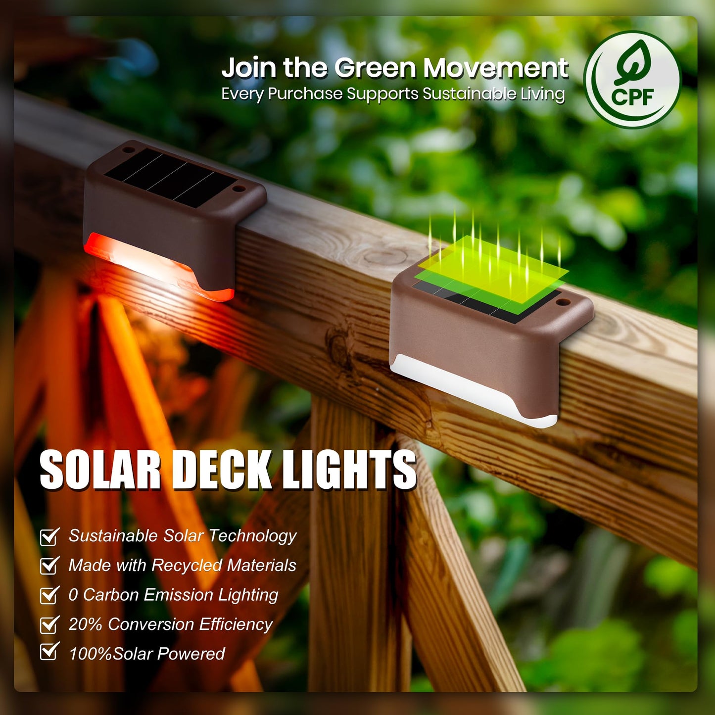 SOLPEX Color Changing Solar Deck Lights, 16 Pack Waterproof LED Lights for Decks,Stairs,Fences,Yards and Patios